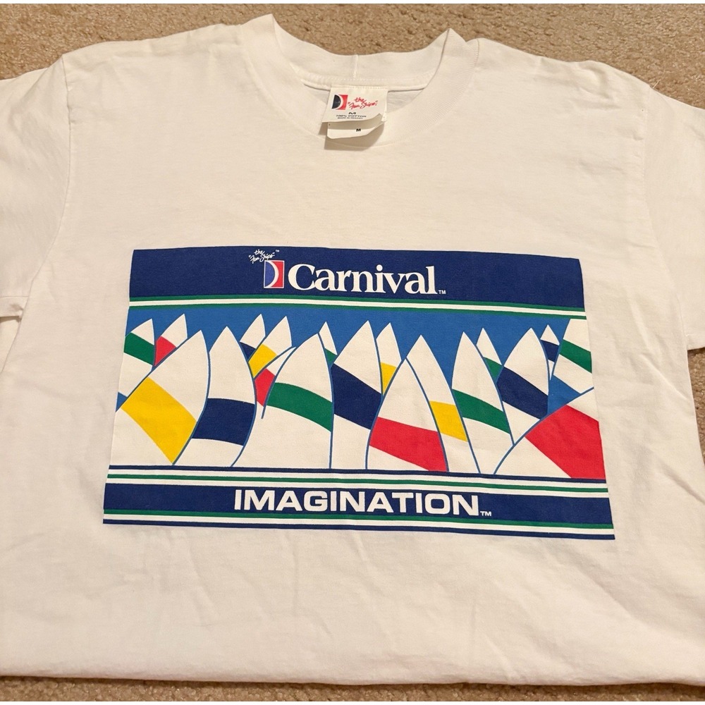 Men's Vintage 90's Carnival Cruise Ship T Shirt "VICTORY" Sz M Single Stitch